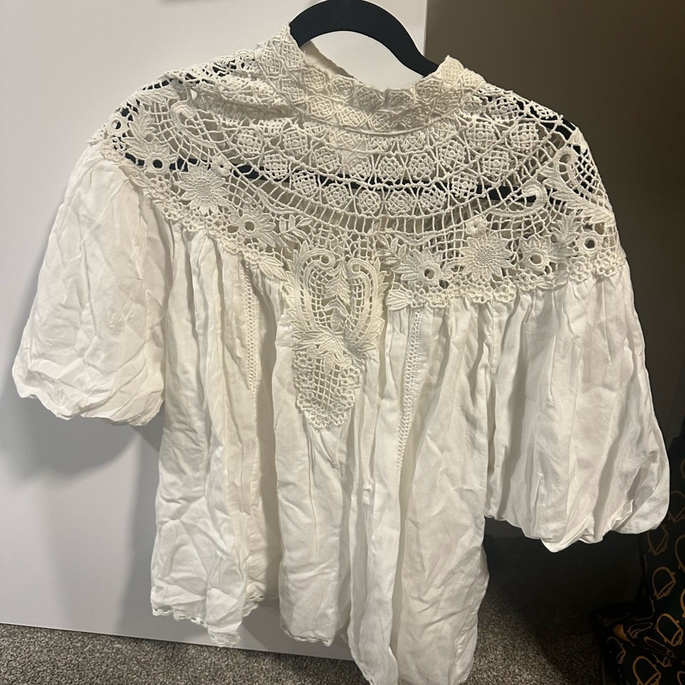 Chic White Crochet Blouse